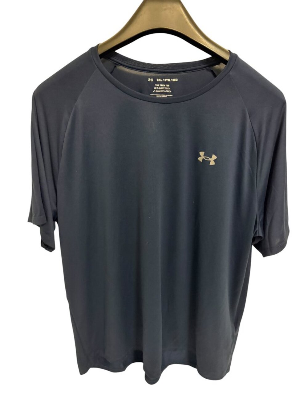 Under Armour The Tech Tee Short Short Sleeve Mens Size 3XL Navy Blue